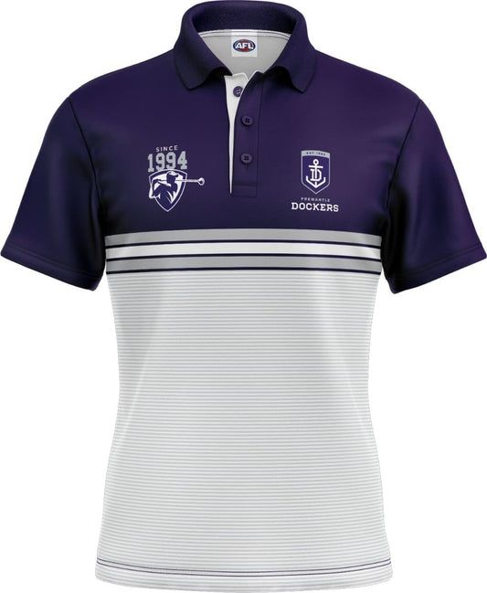 Fremantle Dockers 2025 AFL Mens Sandman Golf Polo Shirt