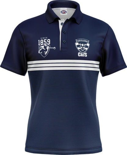 Geelong Cats 2025 AFL Mens Sandman Golf Polo Shirt