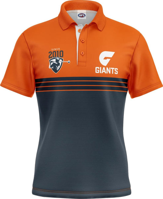 GWS Giants 2025 AFL Mens Sandman Golf Polo Shirt