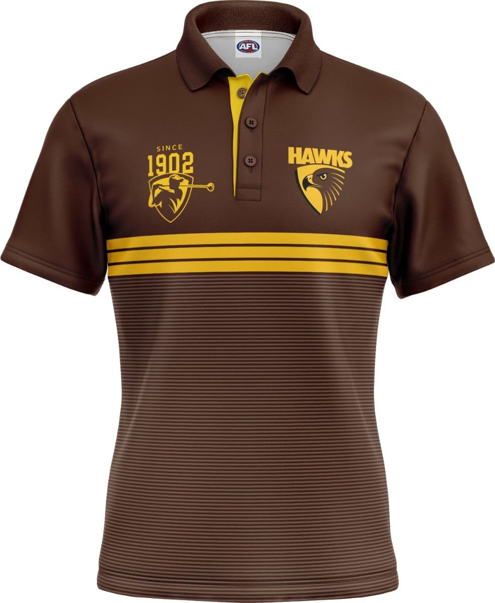 Hawthorn Hawks 2025 AFL Mens Sandman Golf Polo Shirt