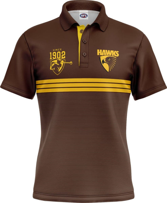 Hawthorn Hawks 2025 AFL Mens Sandman Golf Polo Shirt