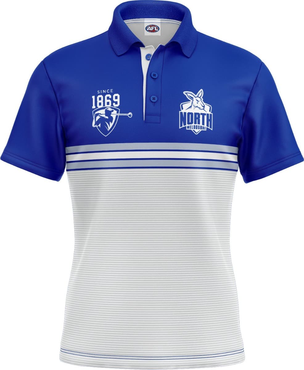North Melbourne Kangaroos 2025 AFL Mens Sandman Golf Polo Shirt