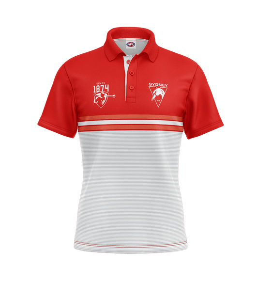 Sydney Swans 2025 AFL Mens Sandman Golf Polo Shirt