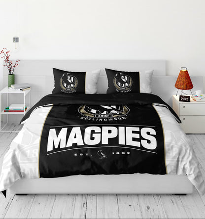 Collingwood Magpies AFL King Quilt Cover Set