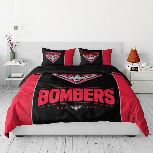 Essendon Bombers AFL 2025 Queen Quilt Cover Set