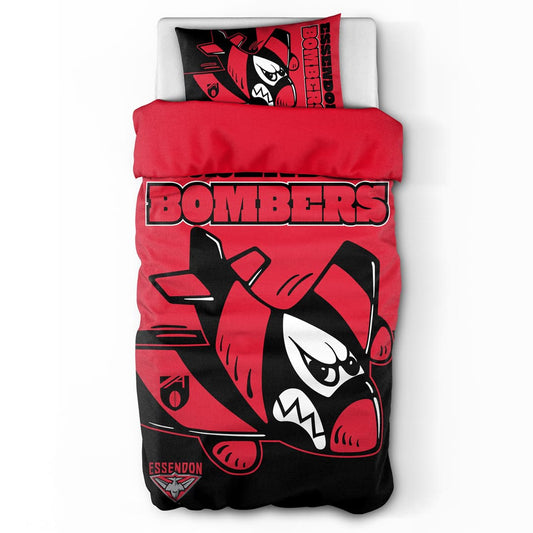 Essendon Bombers AFL 2025 Single Quilt Cover Set