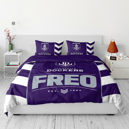 Fremantle Dockers AFL 2025 Double Quilt Cover Set