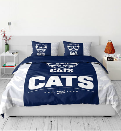 Geelong Cats AFL King Quilt Cover Set