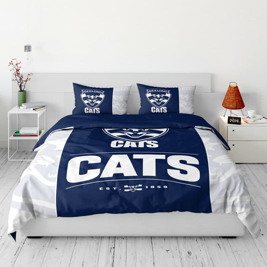 Geelong Cats AFL 2025 King Quilt Cover Set