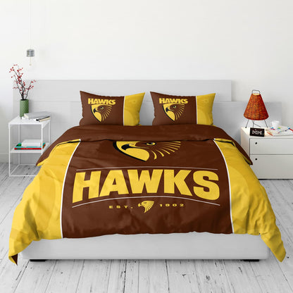 Hawthorn Hawks AFL Queen Quilt Cover Set