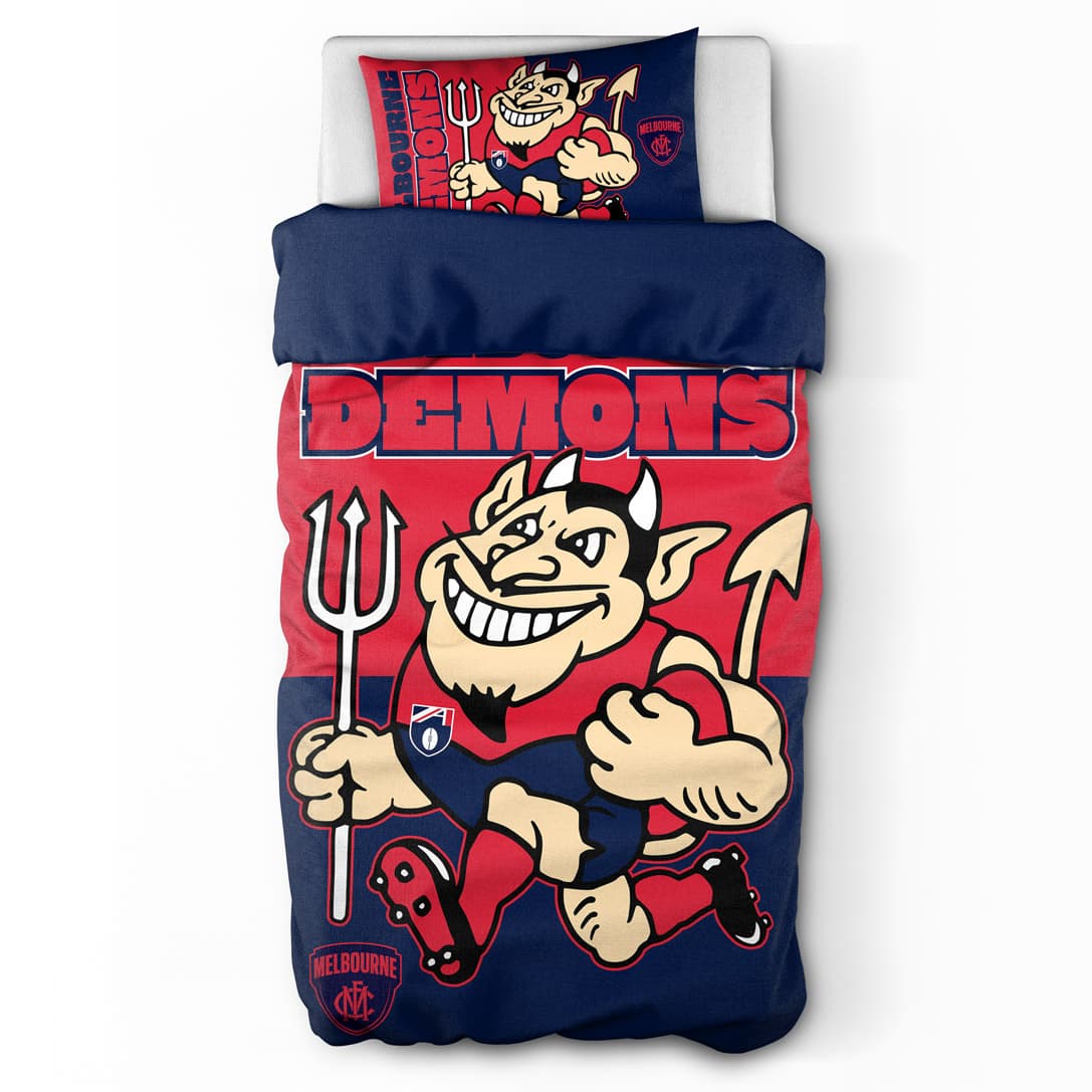 Melbourne Demons AFL 2025 Single Quilt Cover Set