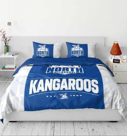 North Melbourne Kangaroos AFL Queen Quilt Cover Set