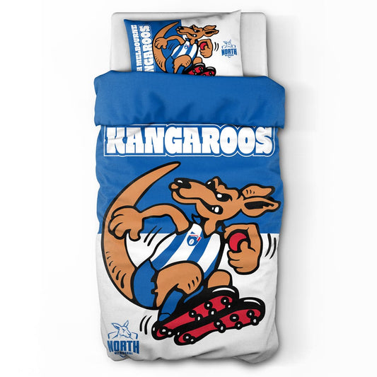 North Melbourne Kangaroos AFL 2025 Single Quilt Cover Set