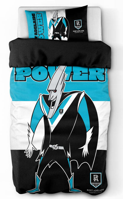 Port Adelaide Power AFL Single Quilt Cover Set