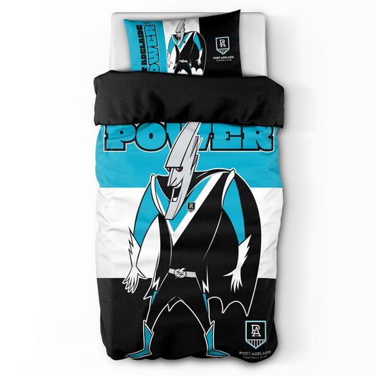 Port Adelaide Power AFL 2025 Single Quilt Cover Set