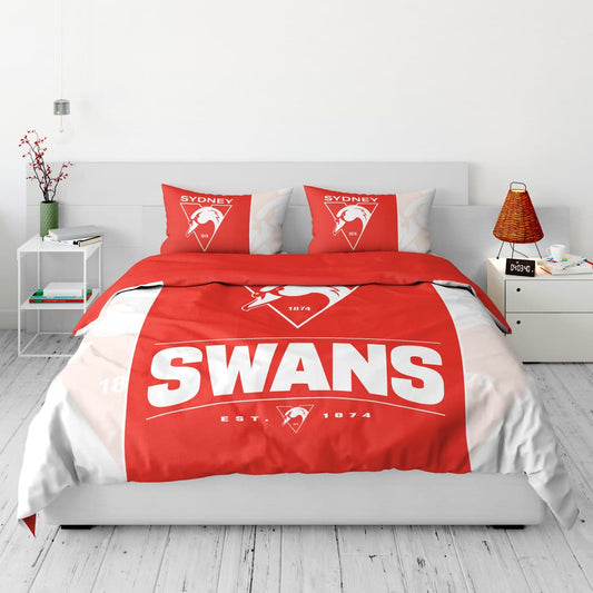 Sydney Swans AFL 2025 Double Quilt Cover Set