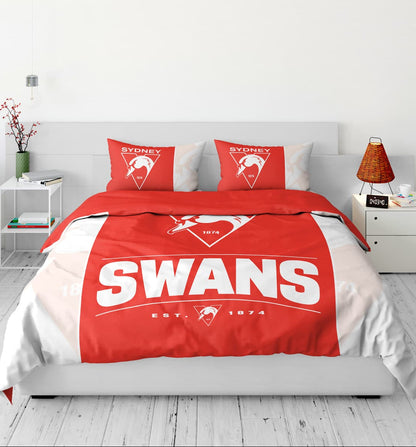 Sydney Swans AFL Queen Quilt Cover Set