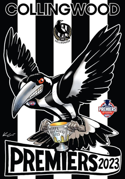 Collingwood Magpies 2023 AFL Premiers A5 Mark Knight Sticker *Presale*