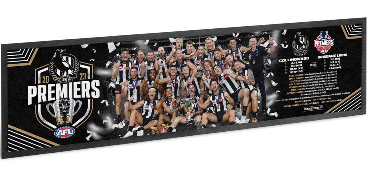 Collingwood Magpies 2023 AFL Premiers Team Bar Runner