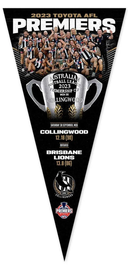 Collingwood Magpies 2023 AFL Premiers Team Pennant