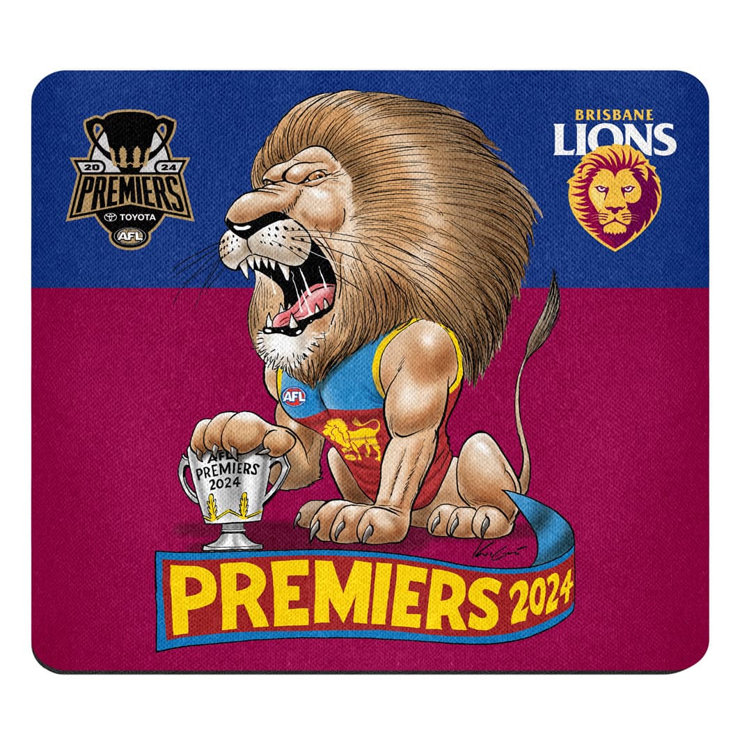 Brisbane Lions 2024 AFL Premiers Mark Knight Mouse Mat