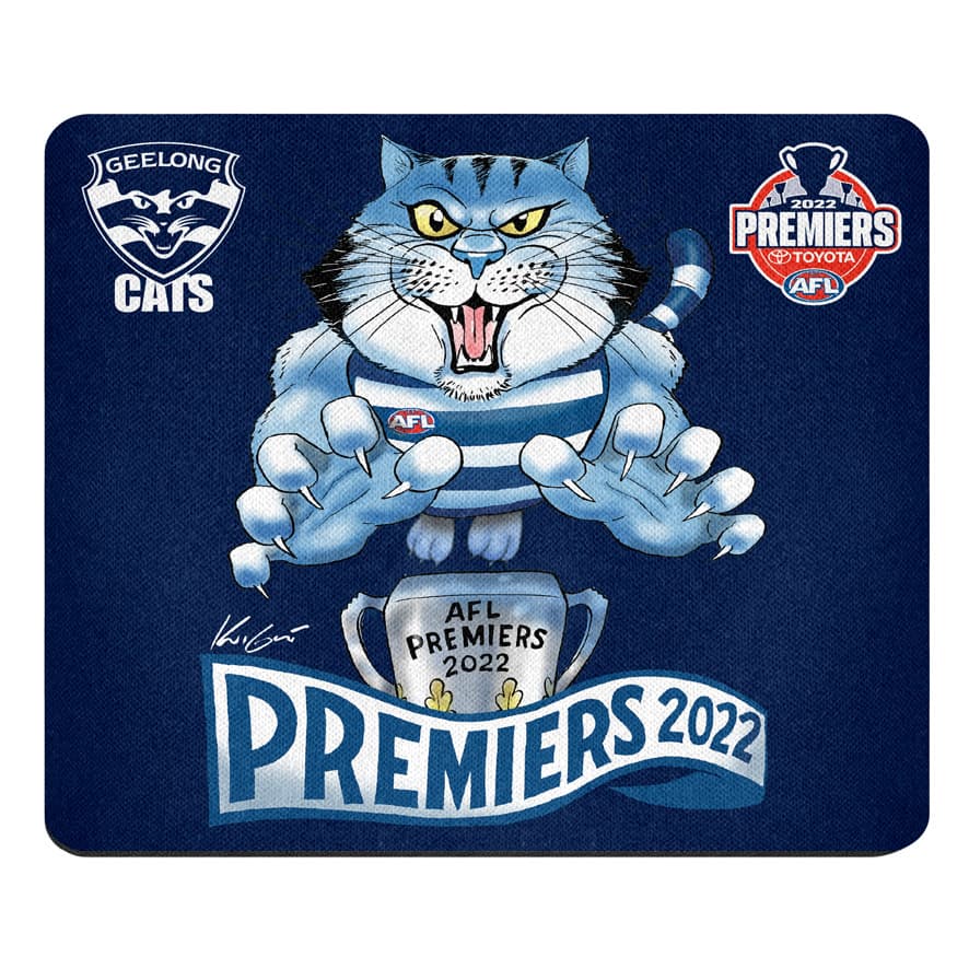 Geelong Cats 2022 AFL Premiers Mark Knight Mouse Mat