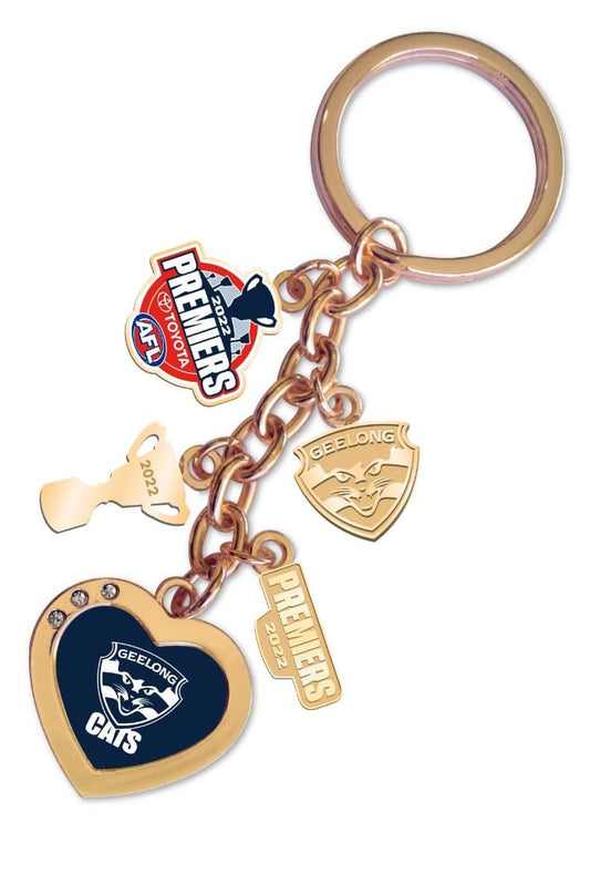 Geelong Cats 2022 AFL Premiers Charm Keyring