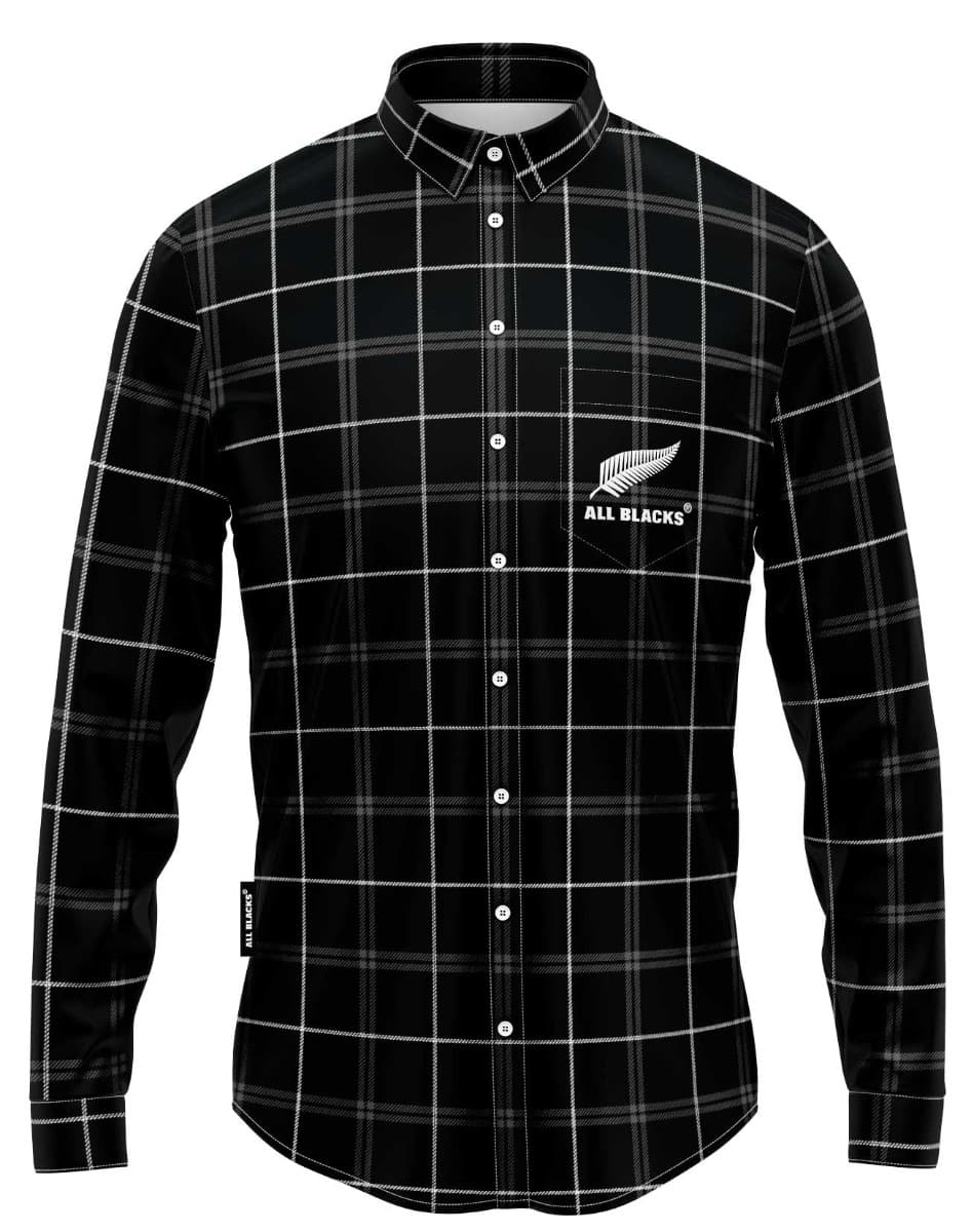 New Zealand All Blacks 2025 Rugby Union Mens Mustang Flannel Shirt