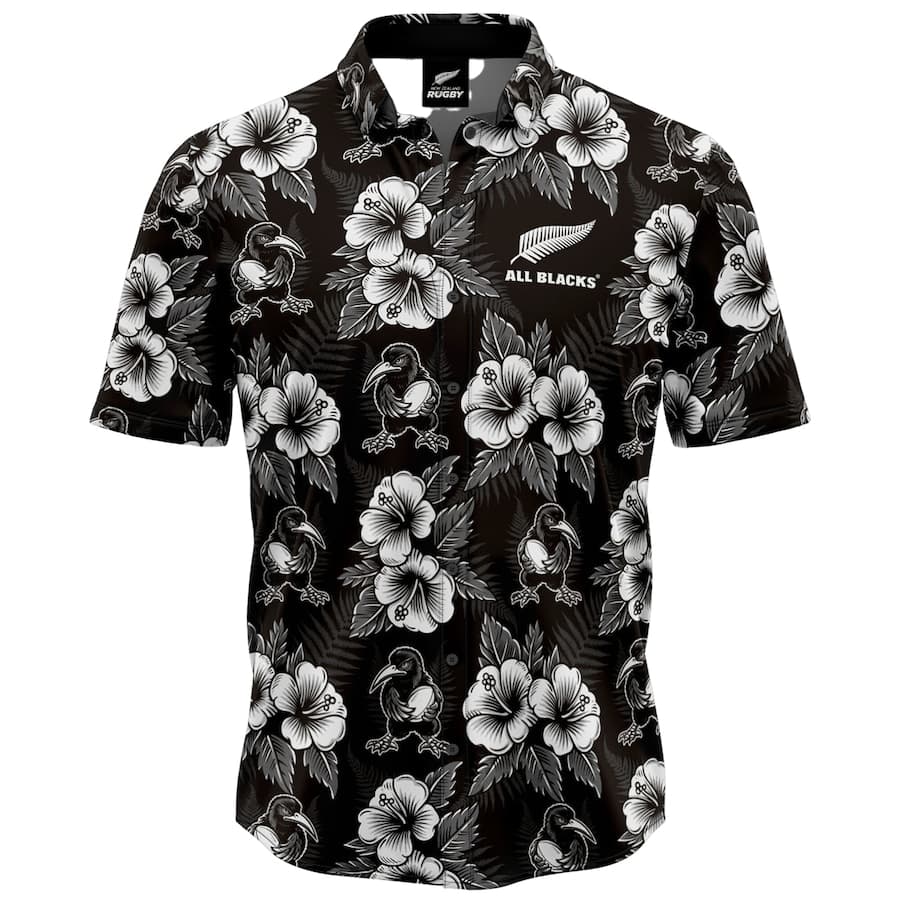 New Zealand All Blacks 2025 Rugby Union Mens Nelson Hawaiian Shirt