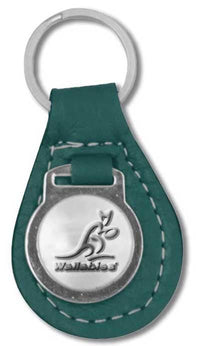 Australian Wallabies Leather Keyring