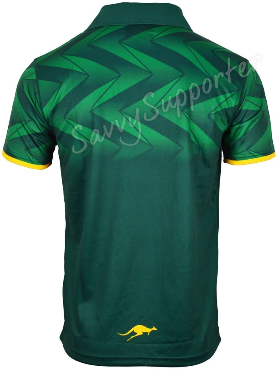 Australian Kangaroos 2025 NRL Mens Green Media Polo Shirt