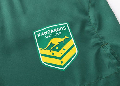 Australian Kangaroos 2025 NRL Mens Green Performance Gym Shorts