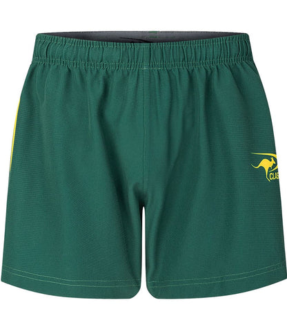 Australian Kangaroos 2025 NRL Mens Green Performance Gym Shorts