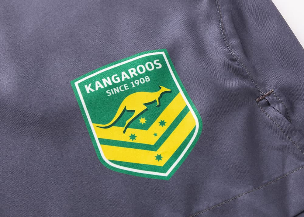 Australian Kangaroos 2025 NRL Kids Grey Performance Gym Shorts