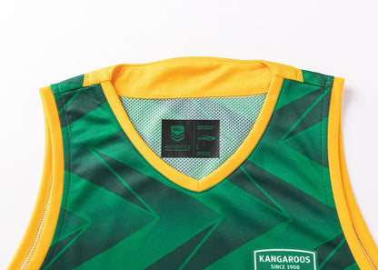 Australian Kangaroos 2025 NRL Mens Green Training Singlet