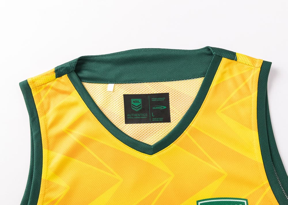 Australian Kangaroos 2025 NRL Mens Yellow Training Singlet