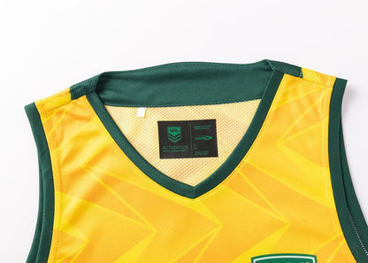 Australian Kangaroos 2025 NRL Mens Yellow Training Singlet
