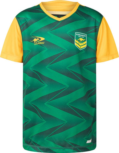 Australian Kangaroos 2025 NRL Kids Green Training Shirt
