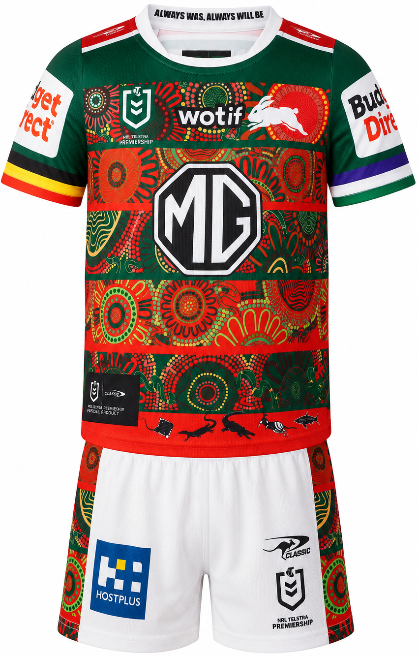South Sydney Rabbitohs 2026 NRL Toddler Indigenous Jersey Set