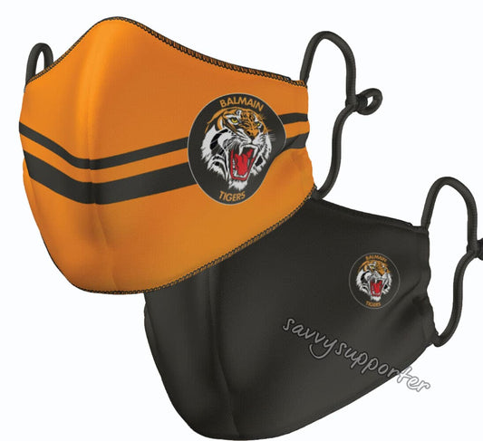 Balmain Tigers NRL Reversible Adults Face Mask