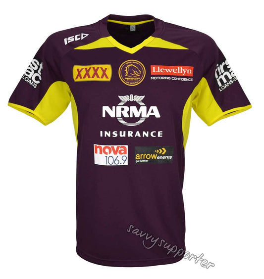 Brisbane Broncos NRL Maroon Training Shirt