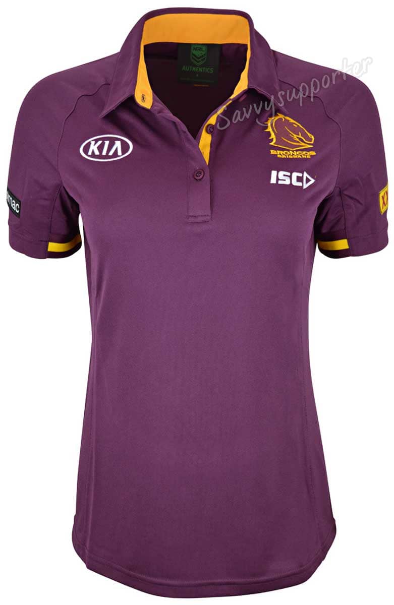 Brisbane Broncos NRL Ladies Media Polo Shirt
