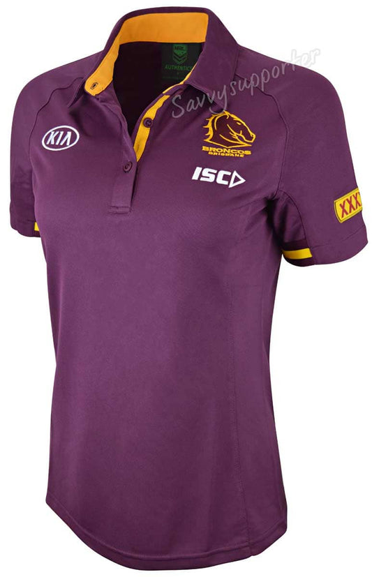 Brisbane Broncos NRL Ladies Media Polo Shirt