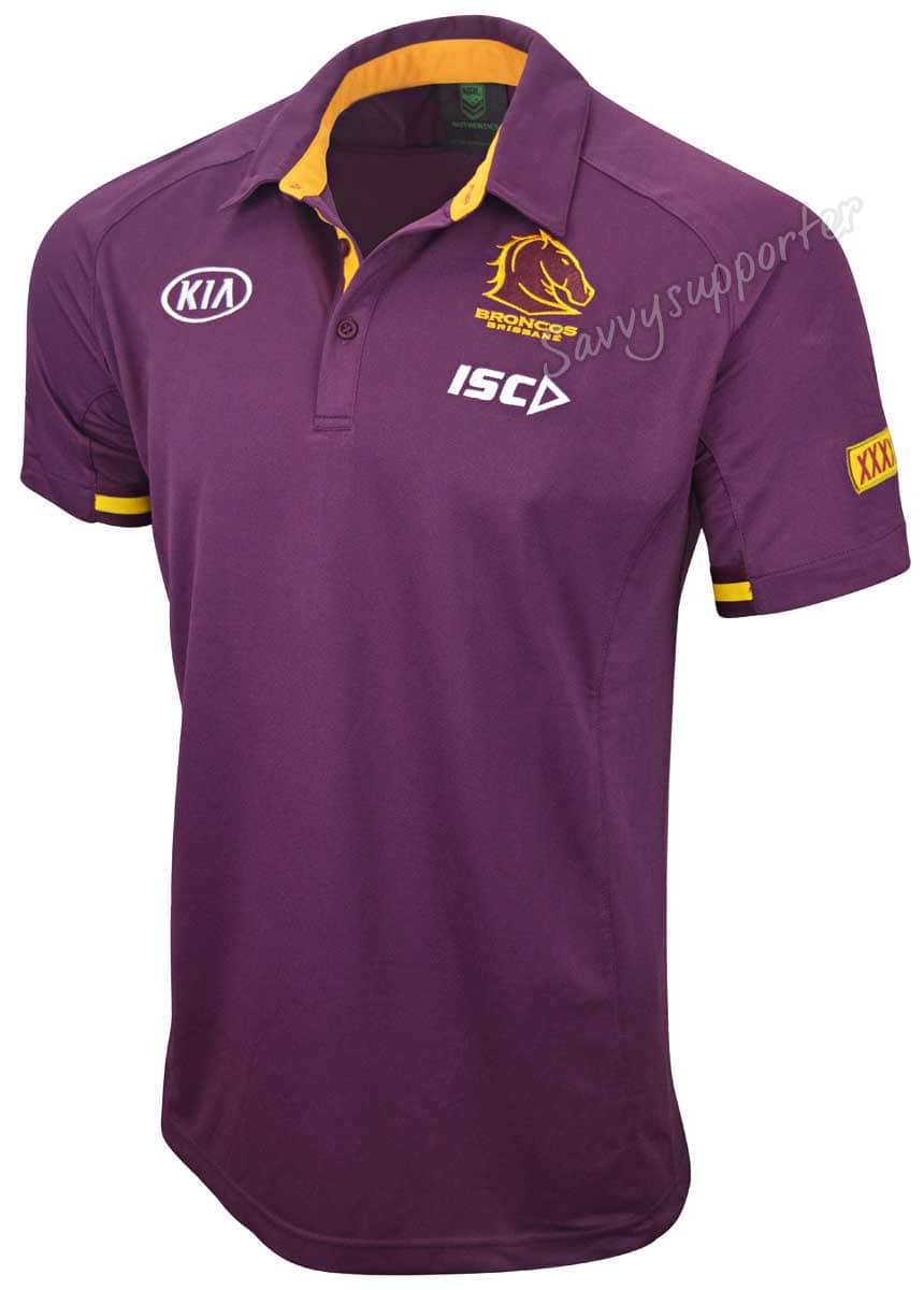 Brisbane Broncos 2020 NRL Kids Media Polo Shirt