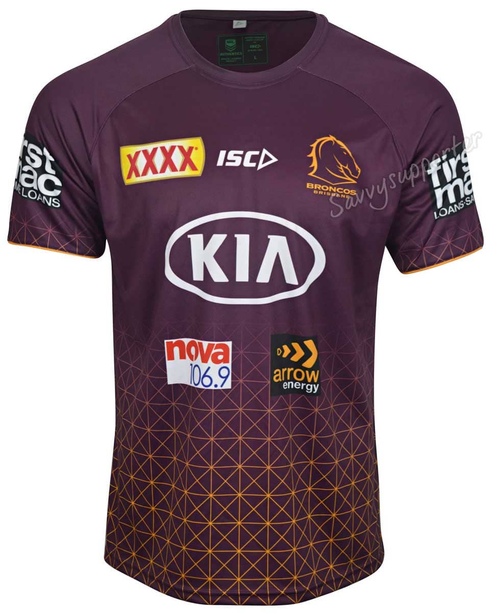 Brisbane Broncos NRL Maroon Mens Training Shirt