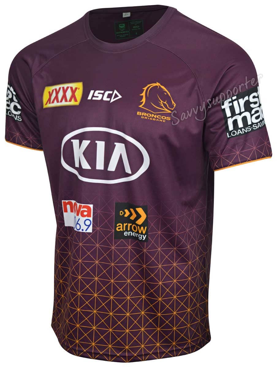 Brisbane Broncos NRL Maroon Mens Training Shirt