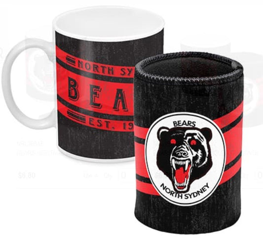 North Sydney Bears NRL Heritage Mug and Can Cooler Set