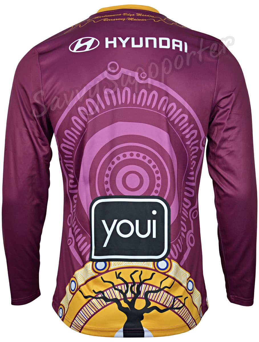 Brisbane Lions 2025 AFL Mens Indigenous Long Sleeve Home Guernsey