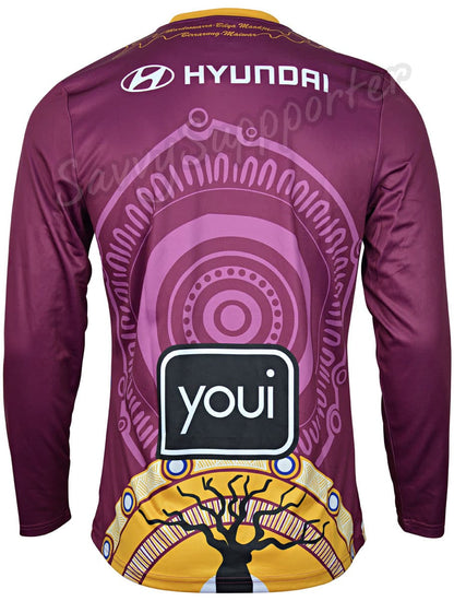 Brisbane Lions 2025 AFL Mens Indigenous Long Sleeve Home Guernsey