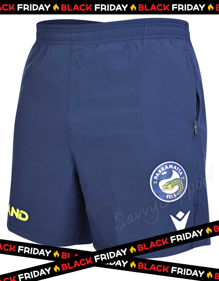 Parramatta Eels NRL Mens Training Shorts Zip Pockets